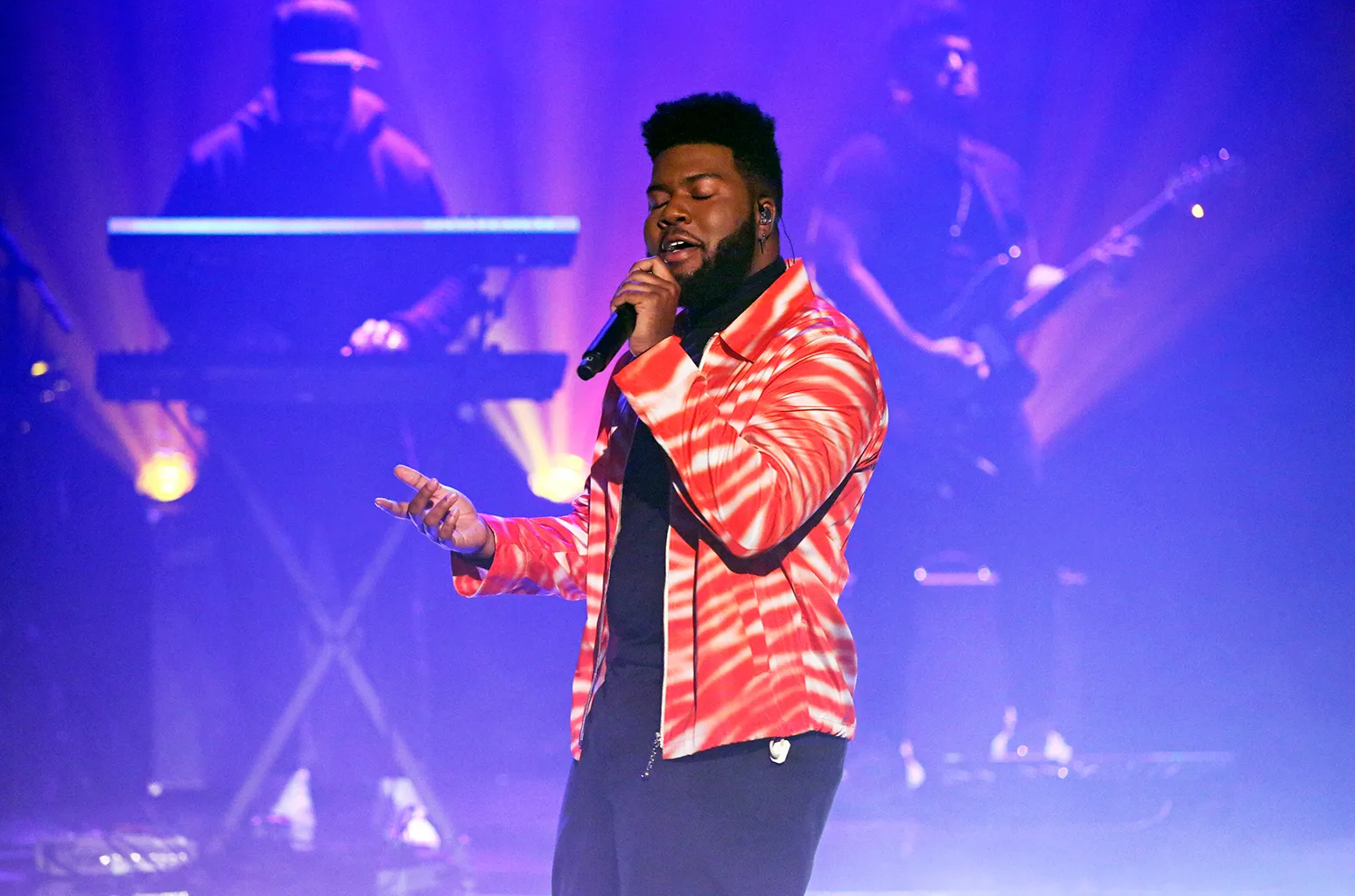 Khalid performing live on stage